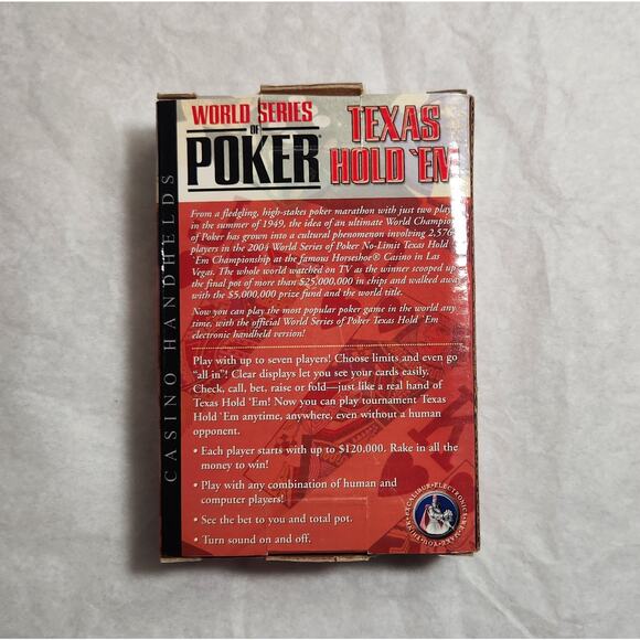 WSOP Texas Hold 'Em Tested Handheld Game Excalibur With Manual & Box 2004 - Picture 7 of 8